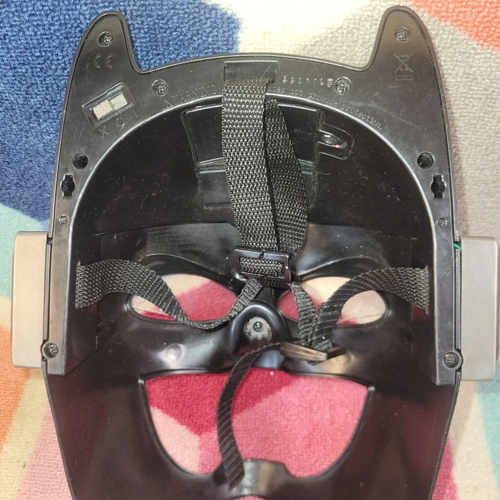 DC Comics Batman Voice Changer Mask with Blue Lights and Sounds Black Cowl